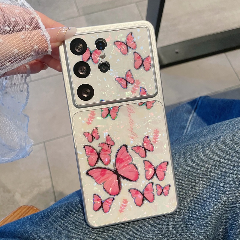 Luxury Plating Case - Luxuriöse Schmetterling Aurora Muschelmuster Hülle für