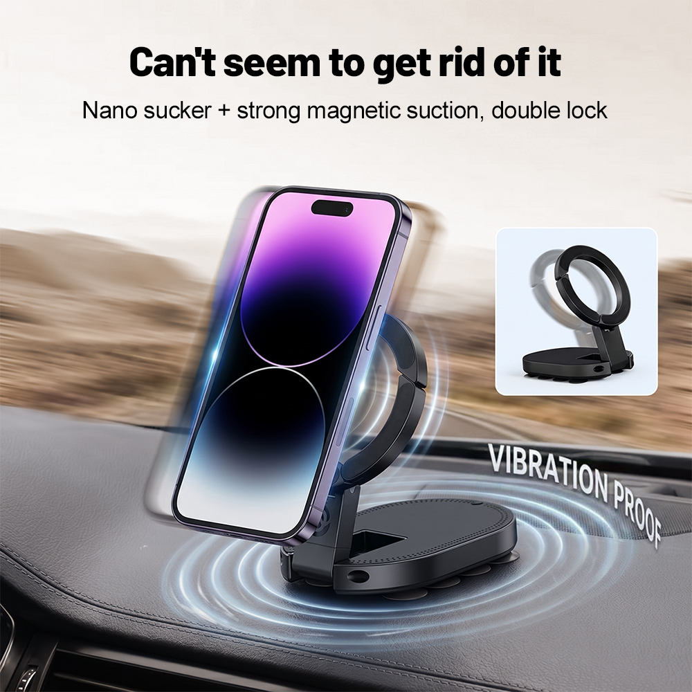 Phone Cases Video - 360 ° Rotierbarer 3-in-1-Saugnapf-Magnet-Handyhalter, mehrfach verstellbarer,