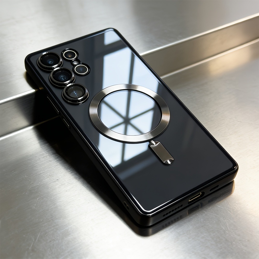Luxury Plating Case - Luxuriöse Magnetische Beschichtete Klare Weiche Hülle
