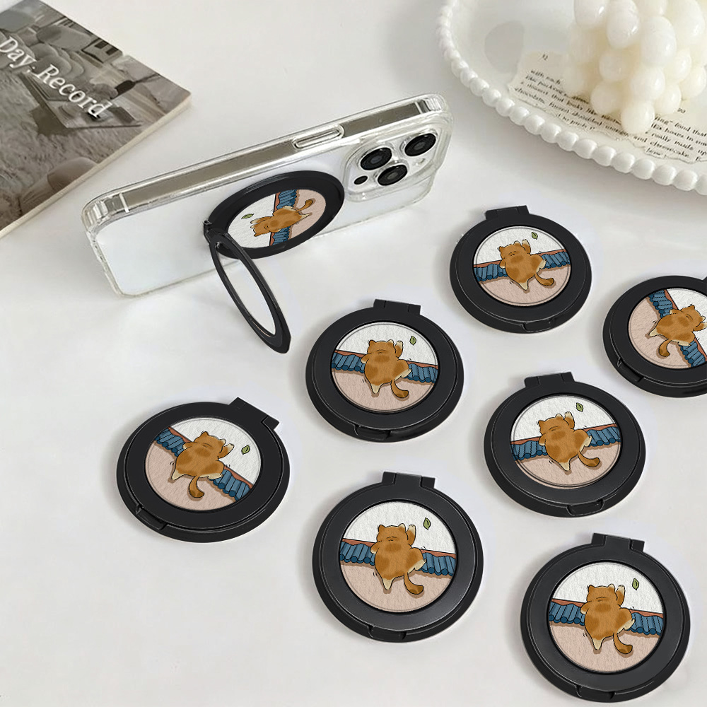 Phone Cases Video - Cartoon-Katzen-Fingergriff, universeller, aufklebbarer Handy-Ständer, 360° drehbar,