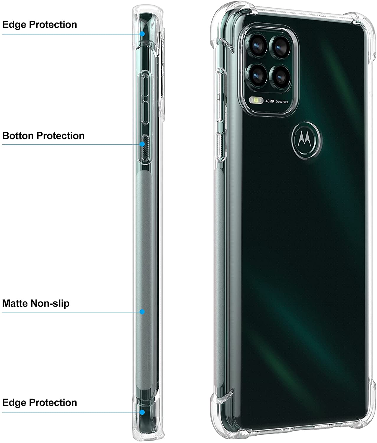 Kristallklare, rutschfeste, kr – Phone Cases Moto G Bewertung und Preis
